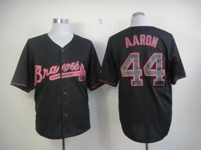 Men Atlanta Braves #44 Aaron Black MLB Jerseys->atlanta braves->MLB Jersey